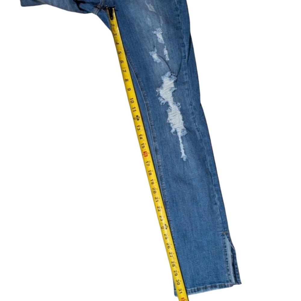 Fashion Nova Killing ‘Em Kindly High Rise Distressed Split Hem Jeans Size 7 - Picture 7 of 12